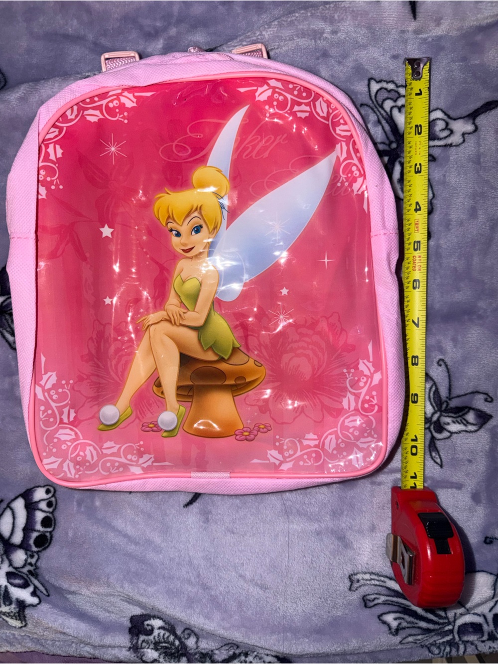 Y2K Disney Tinker Bell Pink Mini Backpack Retro Graphic Bag